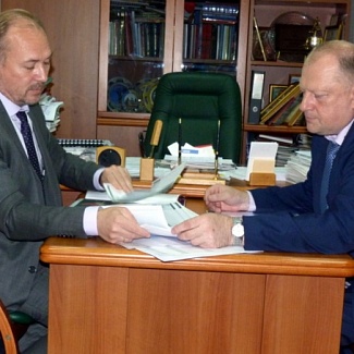 Прошла рабочая встреча Сергея Голубева с главой Старицкого района Сергеем Журавлевым