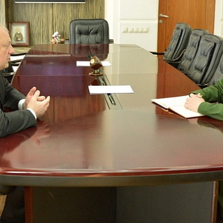 Состоялась рабочая встреча Сергея Голубева с  военным комиссаром Тверской области  Петром Ашхарумовым